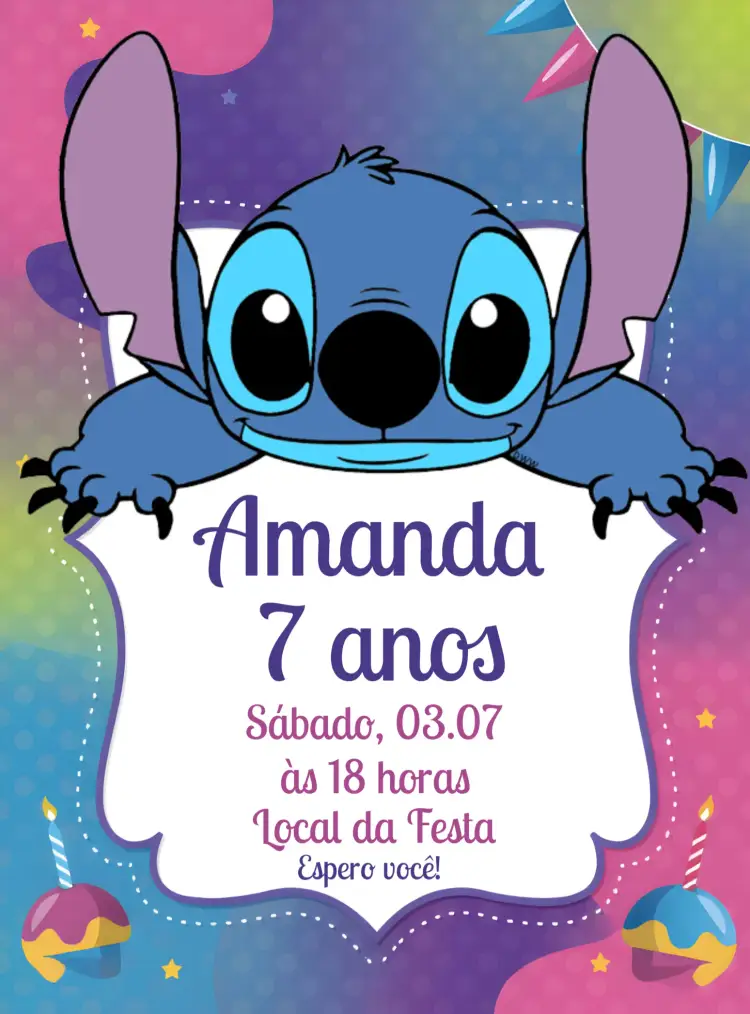 Convite Stitch Fazer
