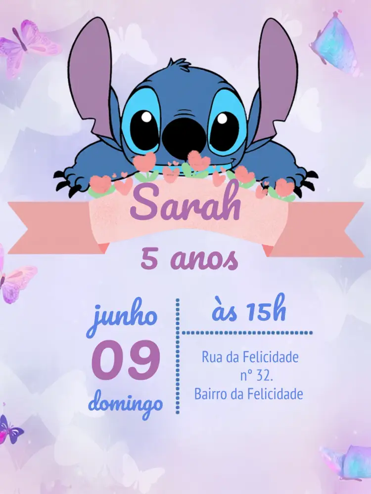 Convite Stitch Festa