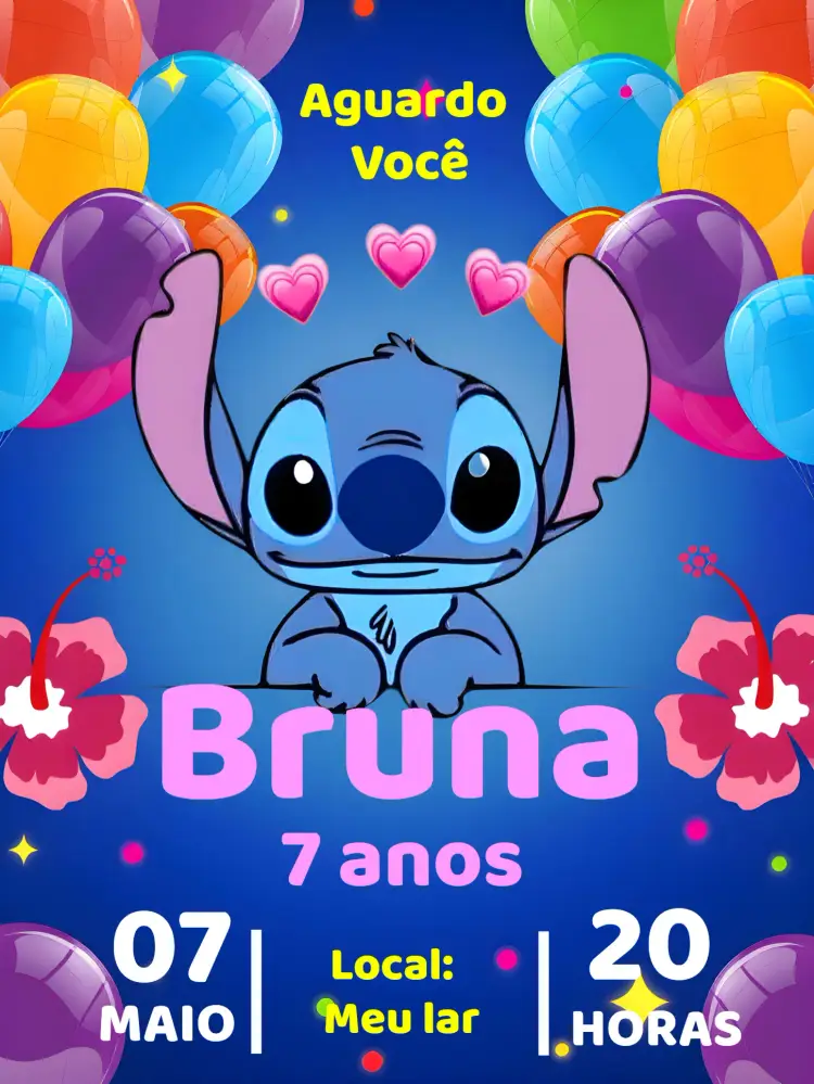 Convite Stitch Lilo