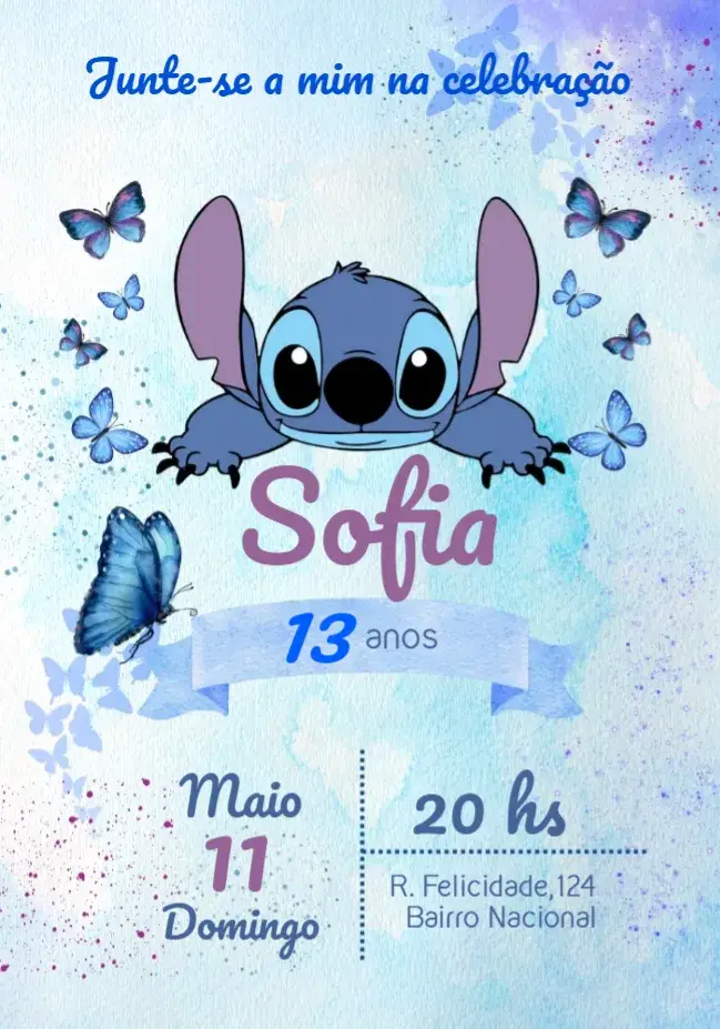 Convite Stitch Lilo