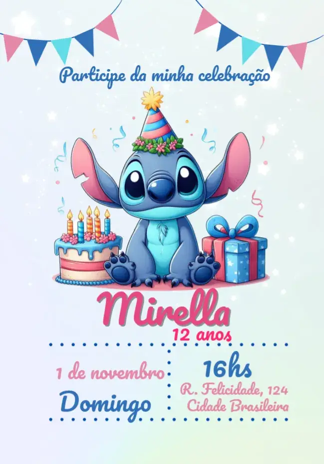 Convite Stitch Lilo