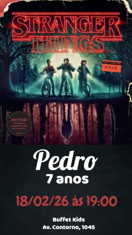 Convite Stranger Things