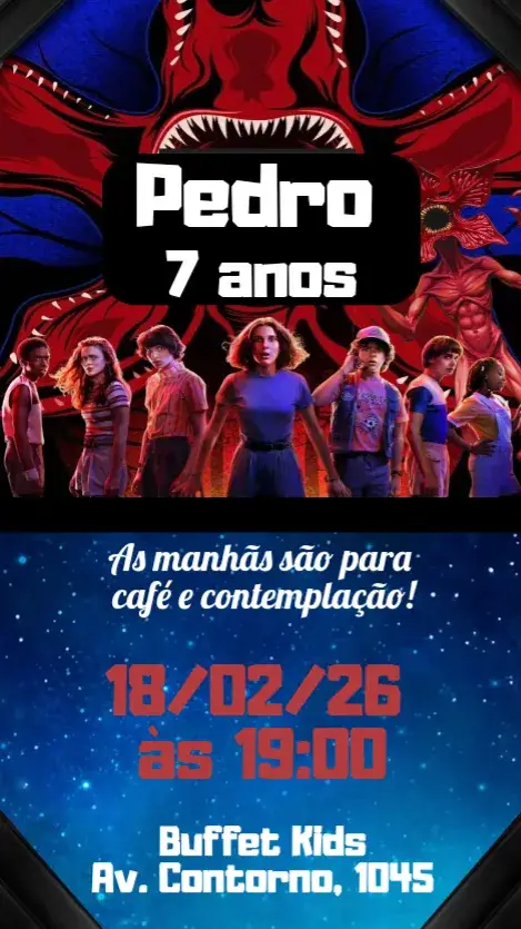 Convite Stranger Things