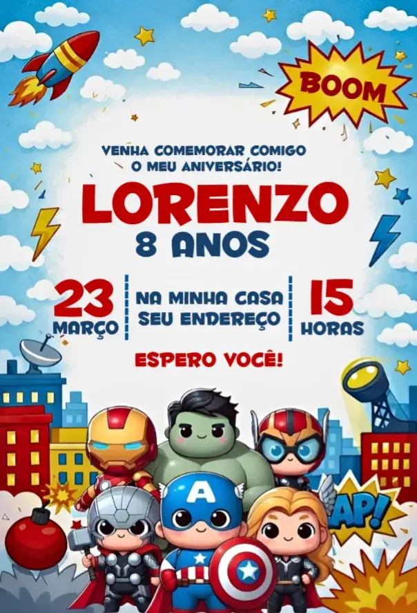 Convite Super Herois 2
