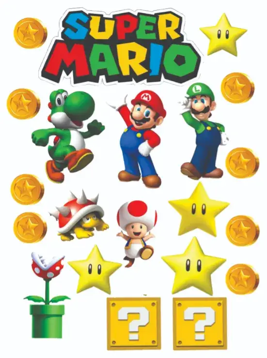 Convite Super Mario – tema Topo de bolo colorido, lúdico, jogos, infantil, divertido, aventura