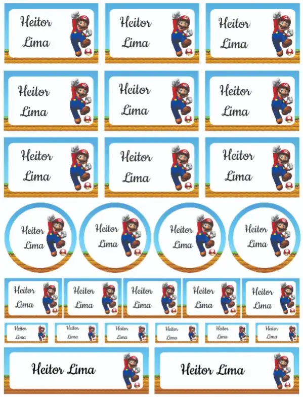 Convite Super Mario Bros – tema Cartão colorido, divertido, jogos, infantil, vintage, cartoon