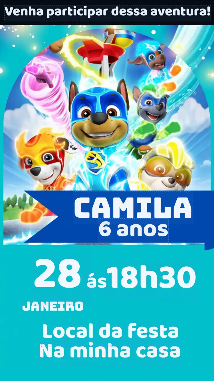 Convite Super Patrulha Canina Desenho