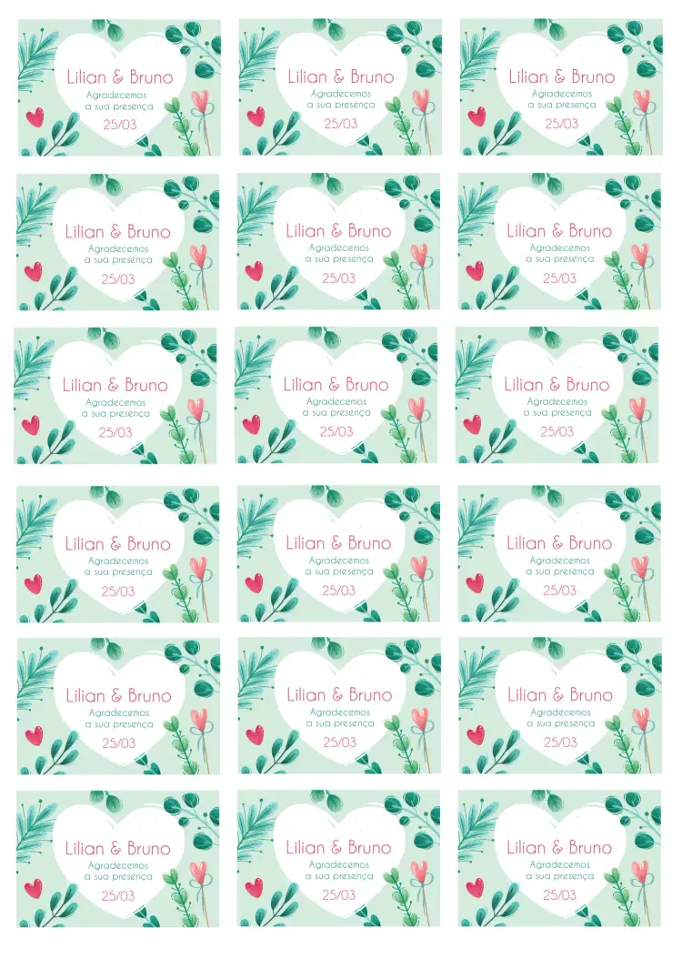 Convite Tag Casamento Floral Colorido – tema Casamento floral, colorido, romântico, moderno, alegre, vibrante