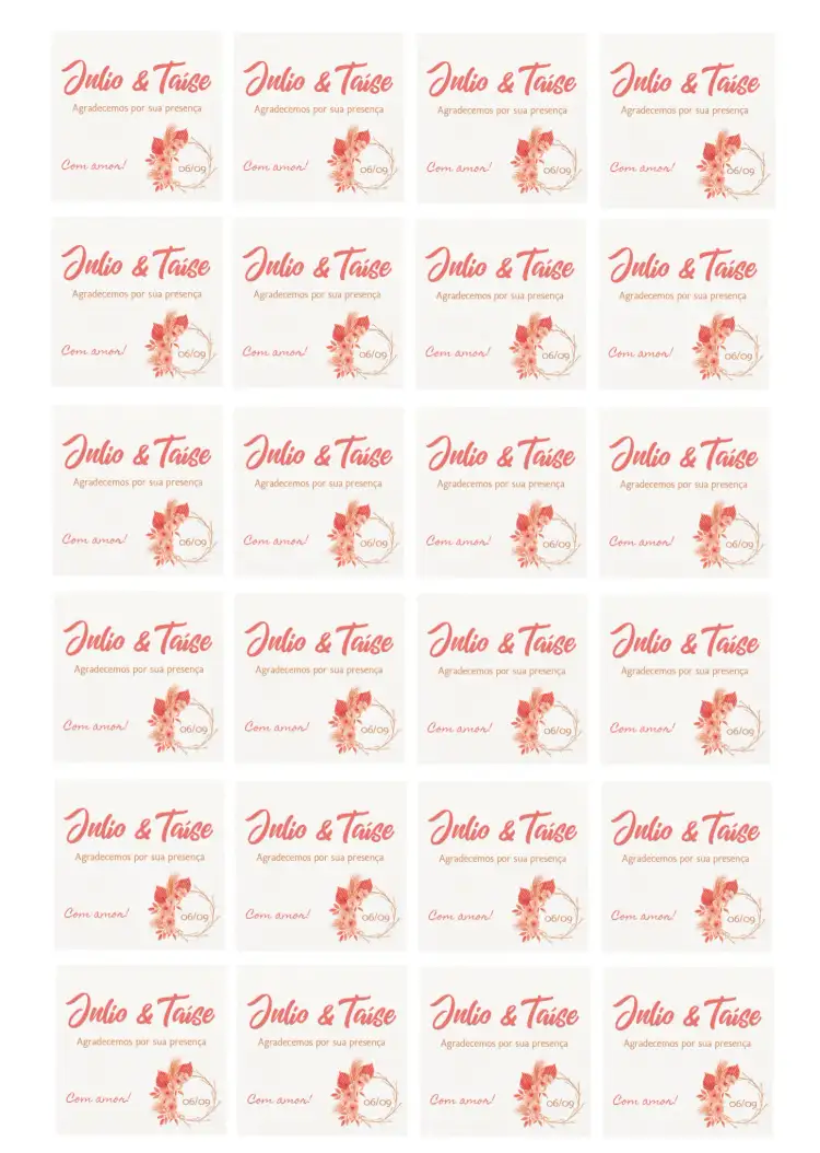 Tag Casamento Floral Rosê