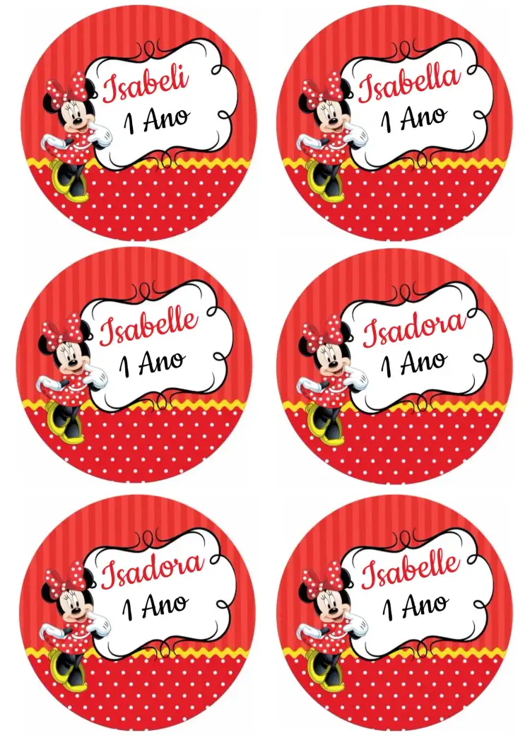 Tag De Minnie Mouse Agradecimento