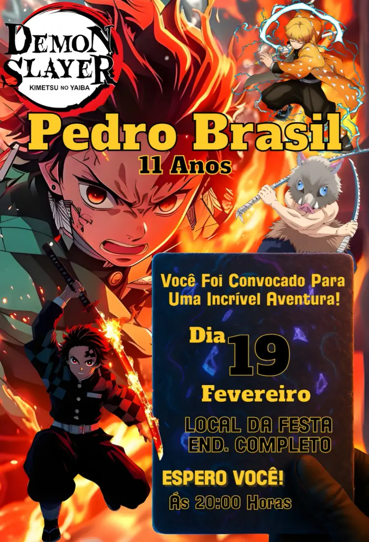 Convite Tanjiro Kamado