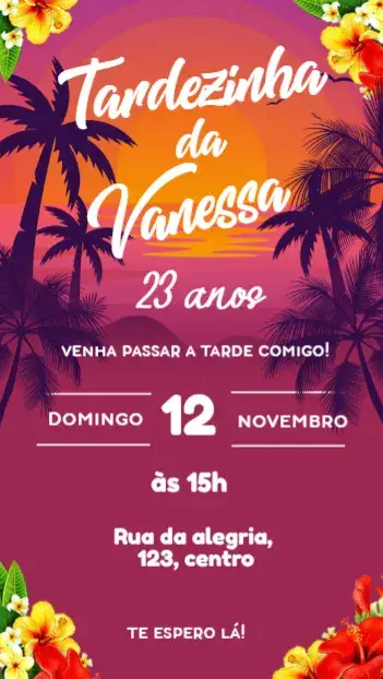 Convite Tardezinha com Flores