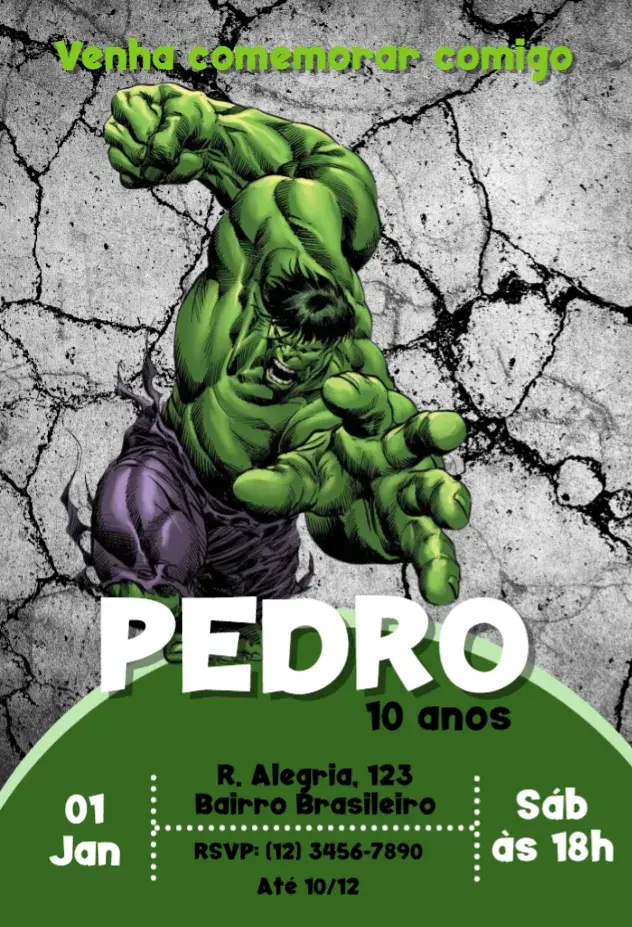 Convite Hulk