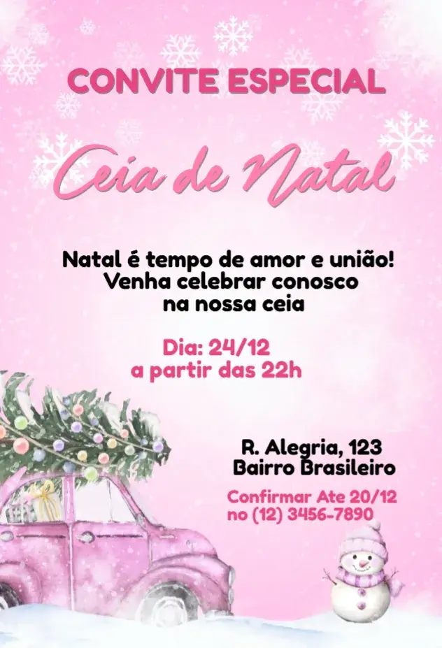 Convite Ceia de Natal