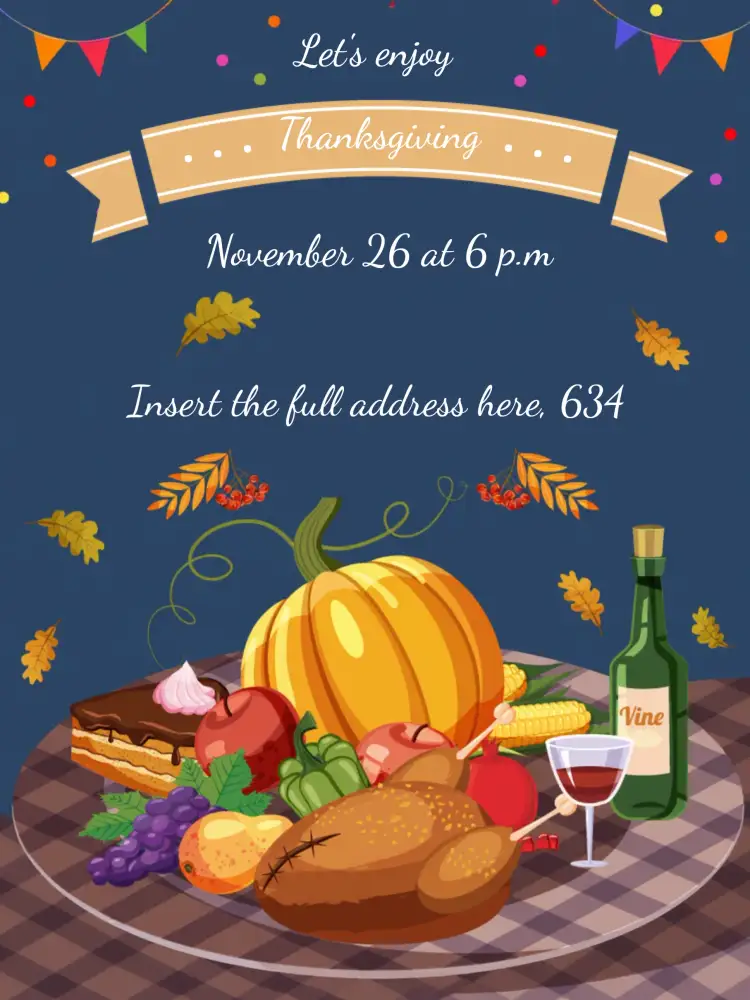 Convite Thanksgiving Love – tema Datas Comemorativas cores quentes, moderno, familiar, festivo, gráficos de peru