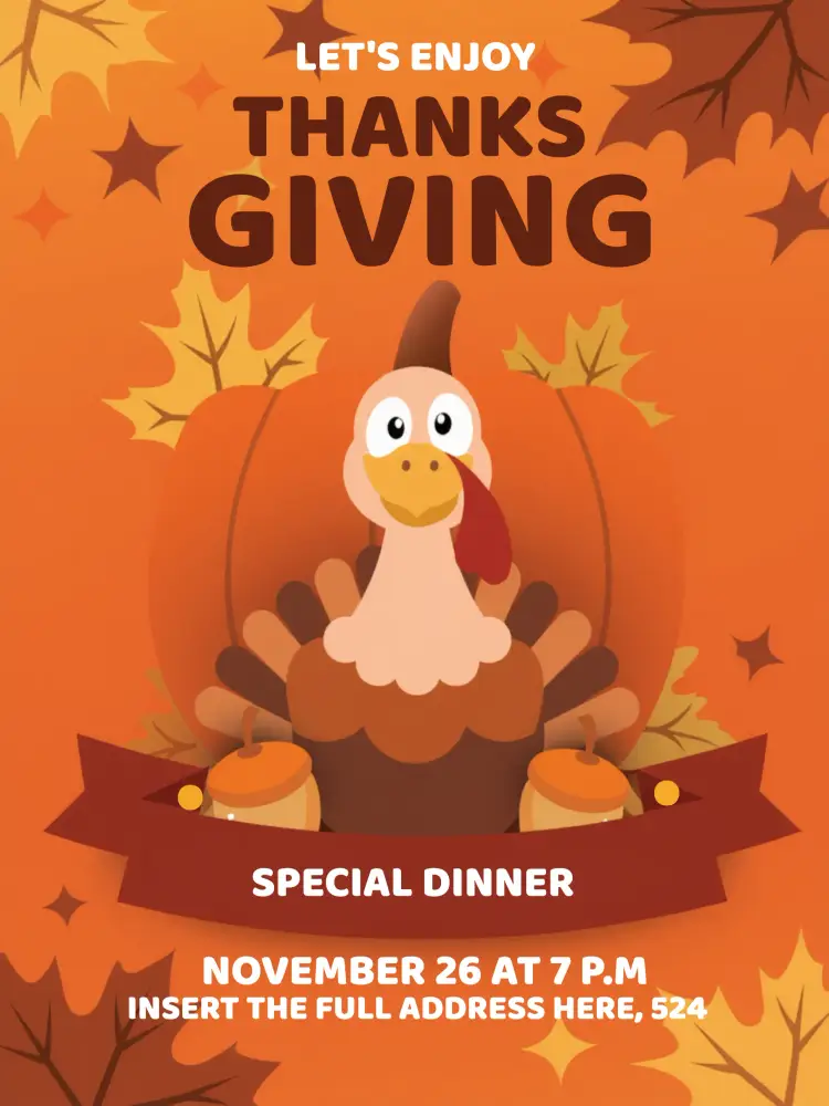 Convite Thanksgiving Orange