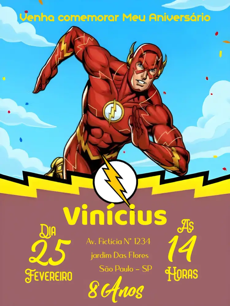 Convite The Flash Vermelho