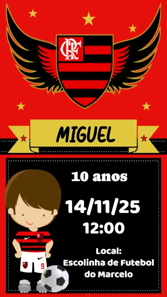 Convite Time do Flamengo