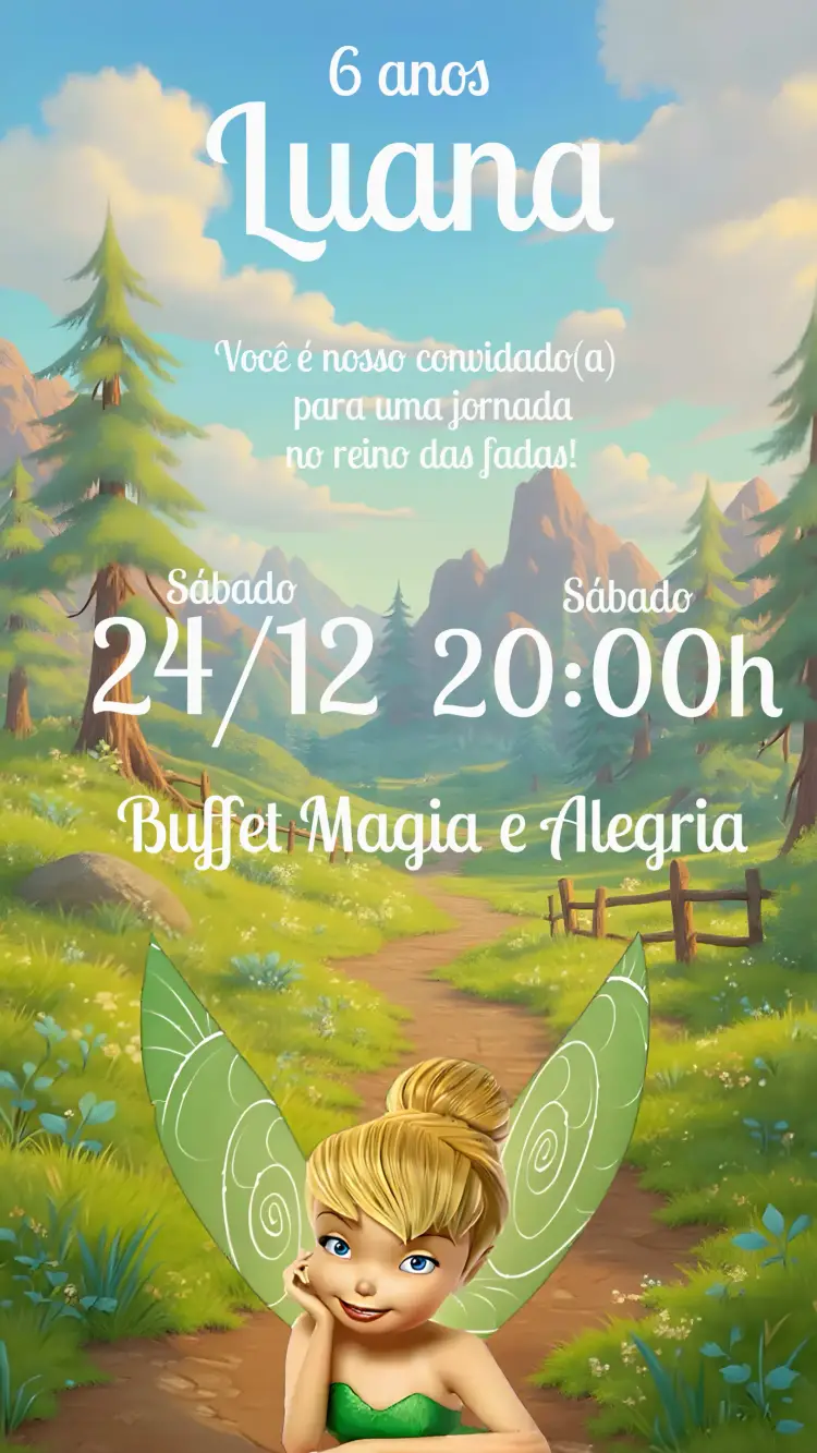 Convite Tinker Bell Infantil