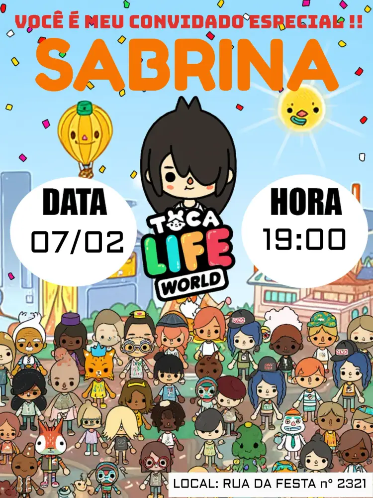 Convite Toca Life