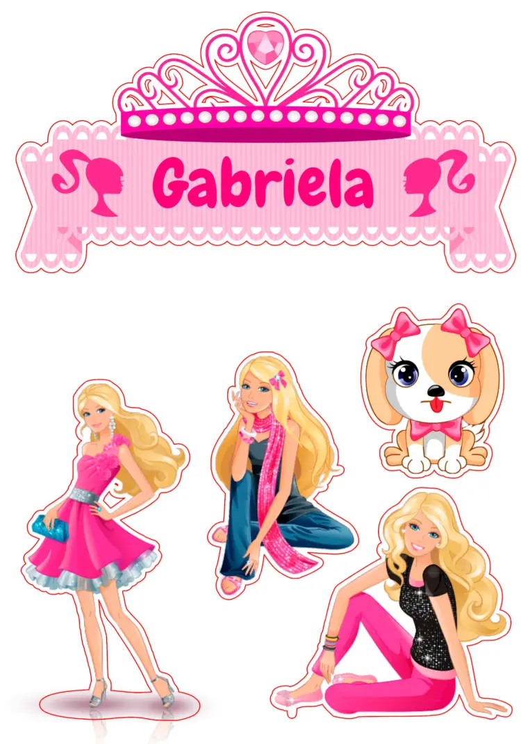 Convite Topo De Bolo Barbie Imprimir