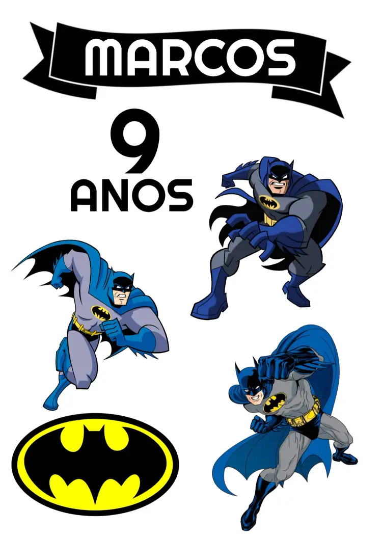 Convite Topo De Bolo Batman Dc