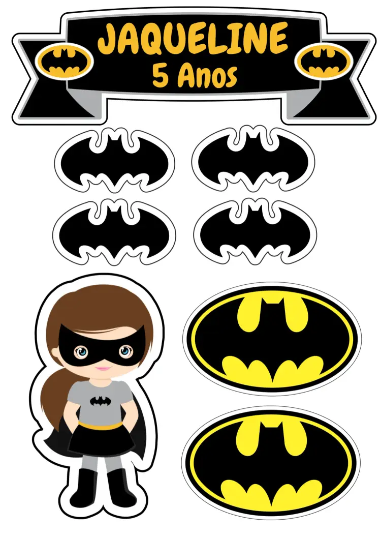 Convite Topo De Bolo Batman Comics