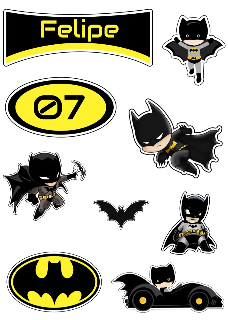 Convite Topo De Bolo Batman Morcego – tema Topo de bolo super-heróis, moderno, colorido, infantil, temático, divertido