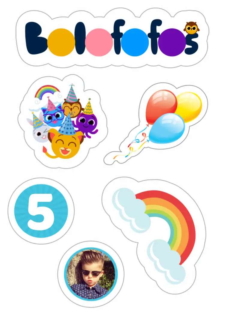 Convite Topo De Bolo Bolofofos Colorido – tema Topo de bolo colorido, divertido, infantil, vibrante, festivo, lúdico