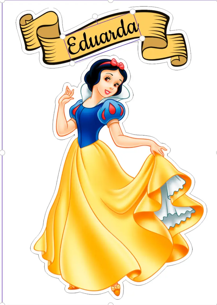 Convite Topo De Bolo Branca Neve Amarelo