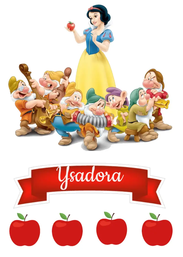 Convite Topo De Bolo Branca Neve Princesa – tema Topo de bolo colorido, infantil, princesa, fadas, mágico