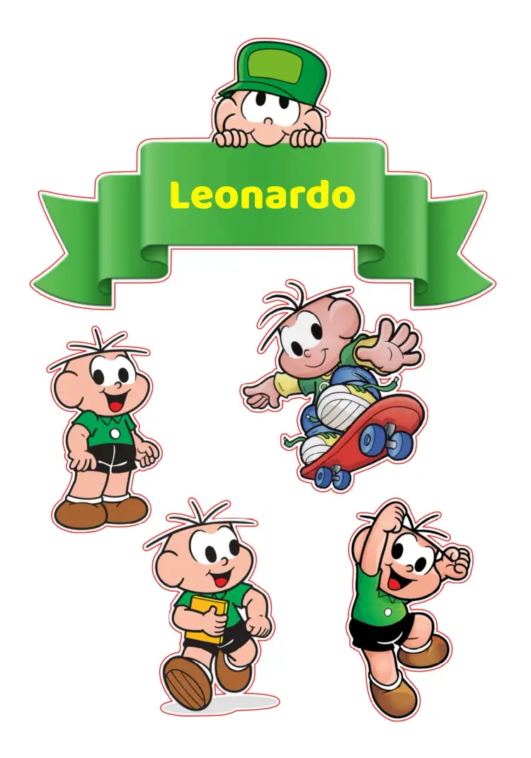 Convite Topo De Bolo Cebolinha Imprimir – tema Topo de bolo infantil, divertido, colorido, temático, verde, personagens