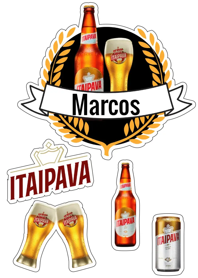 Convite Topo De Bolo Cerveja Itaipava Topper