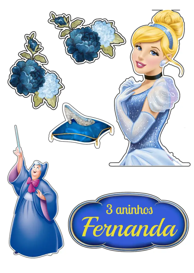 Convite Topo De Bolo Cinderela Cinderella – tema Topo de bolo encantado, princesa, cores suaves, fadas, contos de fadas, brilho