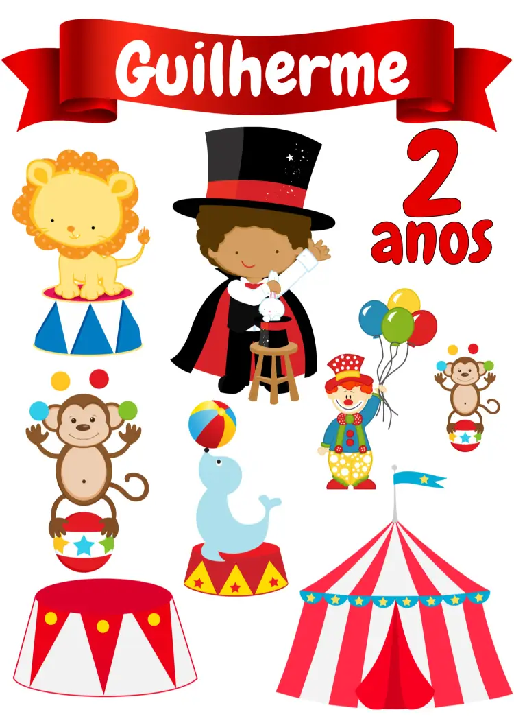Convite Topo De Bolo Circo Colorida