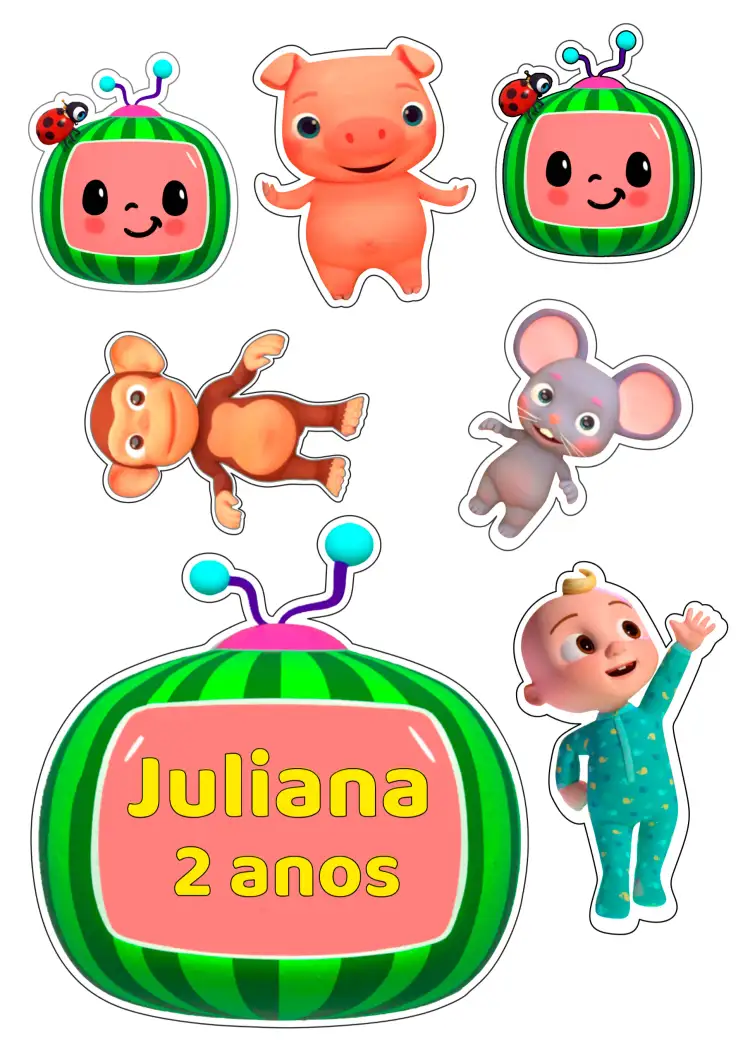 Convite Topo De Bolo Cocomelon Infantil – tema Topo de bolo colorido, divertido, infantil, temático, animado