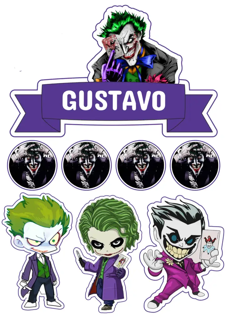 Convite Topo De Bolo Coringa Imprimir – tema Topo de bolo colorido, divertido, temático, brincalhão, infantil