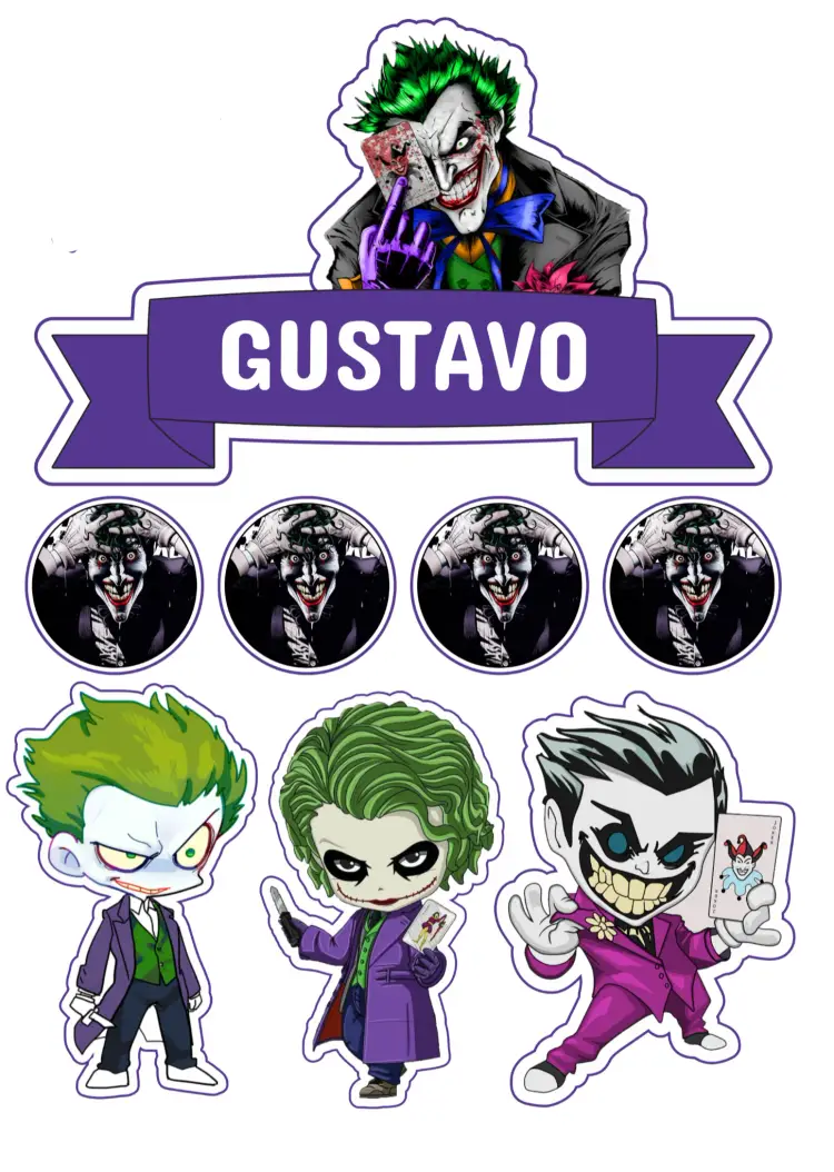 Convite Topo De Bolo Coringa Imprimir