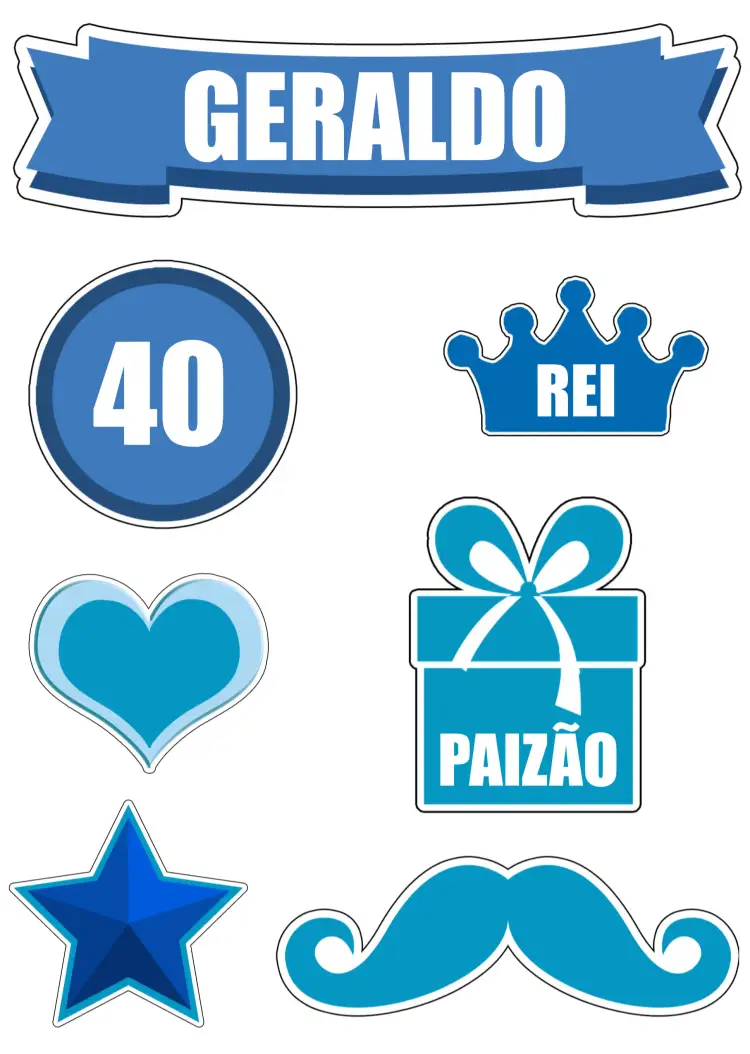 Convite Topo De Bolo Dia Dos Pais Branco – tema Datas Comemorativas branco, azul, moderno, elegante, familiar