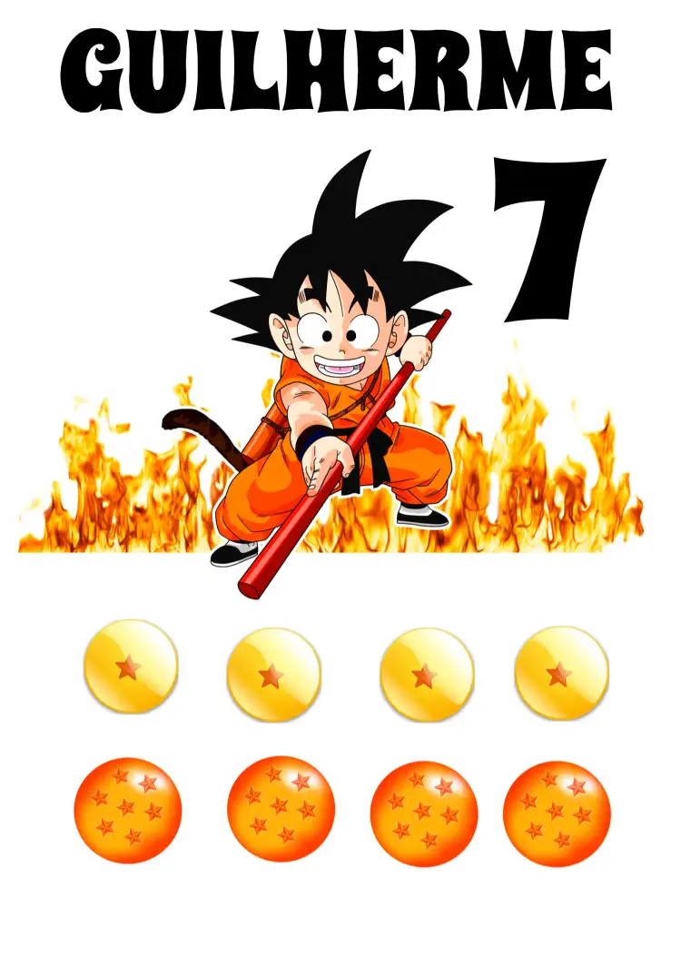 Convite Topo De Bolo Dragon Ball Z Colorido – tema Topo de bolo colorido, temático, animado, jovial, vibrante