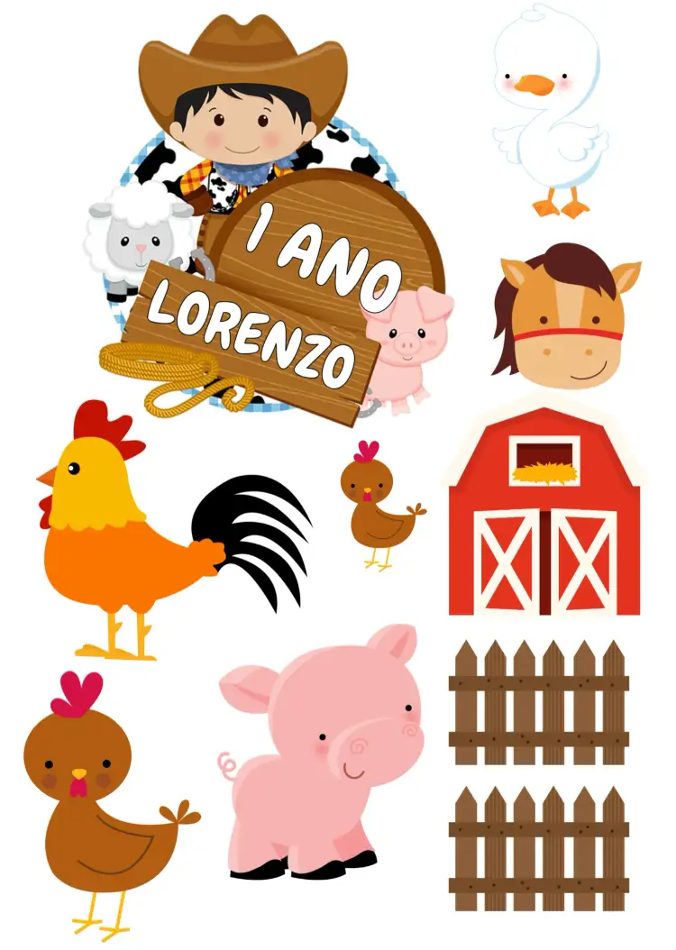 Convite Topo De Bolo Fazendinha Menino – tema Topo de bolo colorido, rústico, divertido, temático, infantil, fazenda