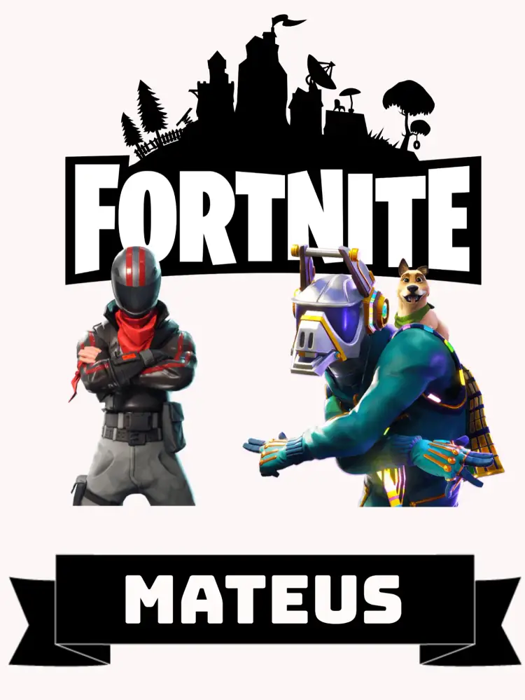 Convite Topo De Bolo Fortnite Menino – tema Topo de bolo colorido, moderno, jovem, divertido, temático, videogame
