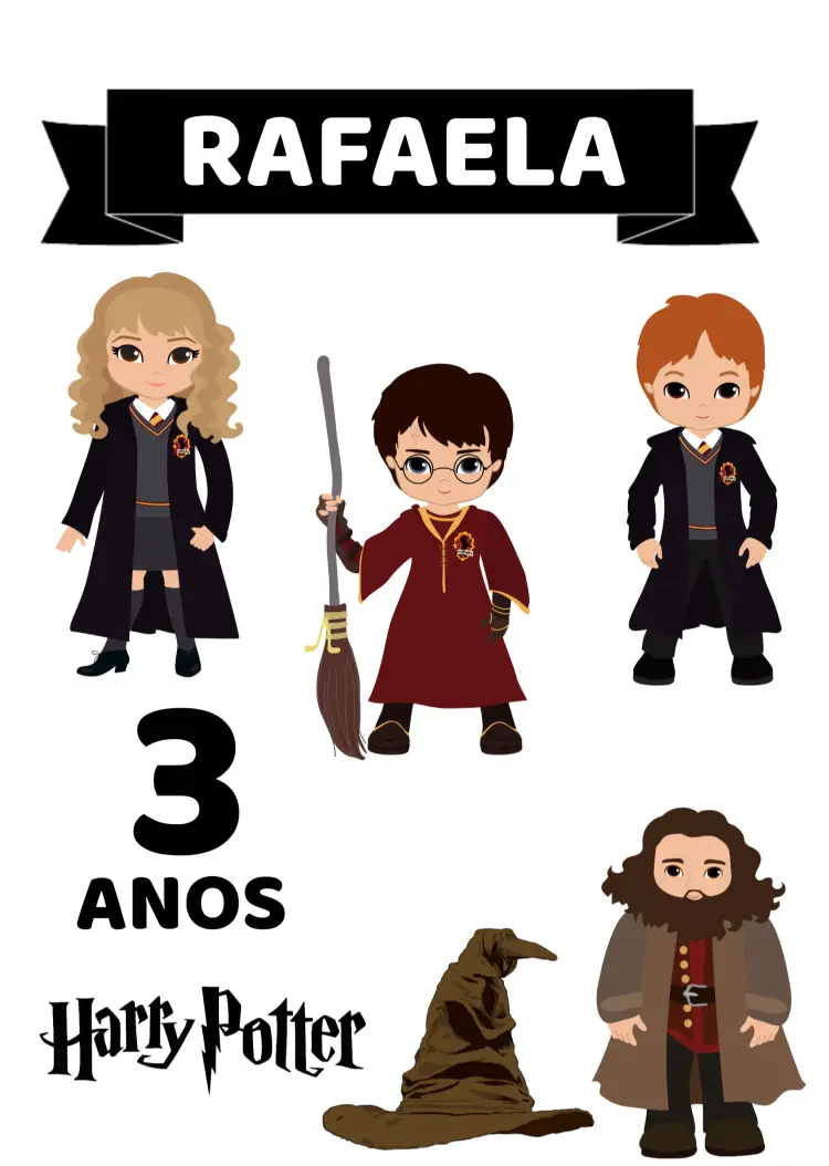 Convite Topo De Bolo Harry Potter Hogwarts