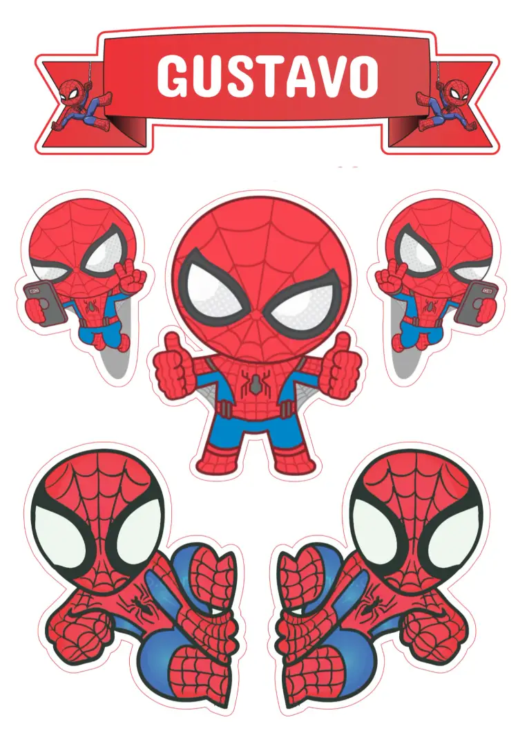 Convite Topo De Bolo Homem Aranha Colorido editável e personalizável