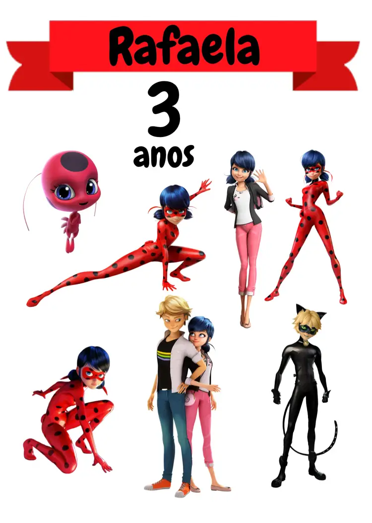 Convite Topo De Bolo Ladybug Miraculous Topper