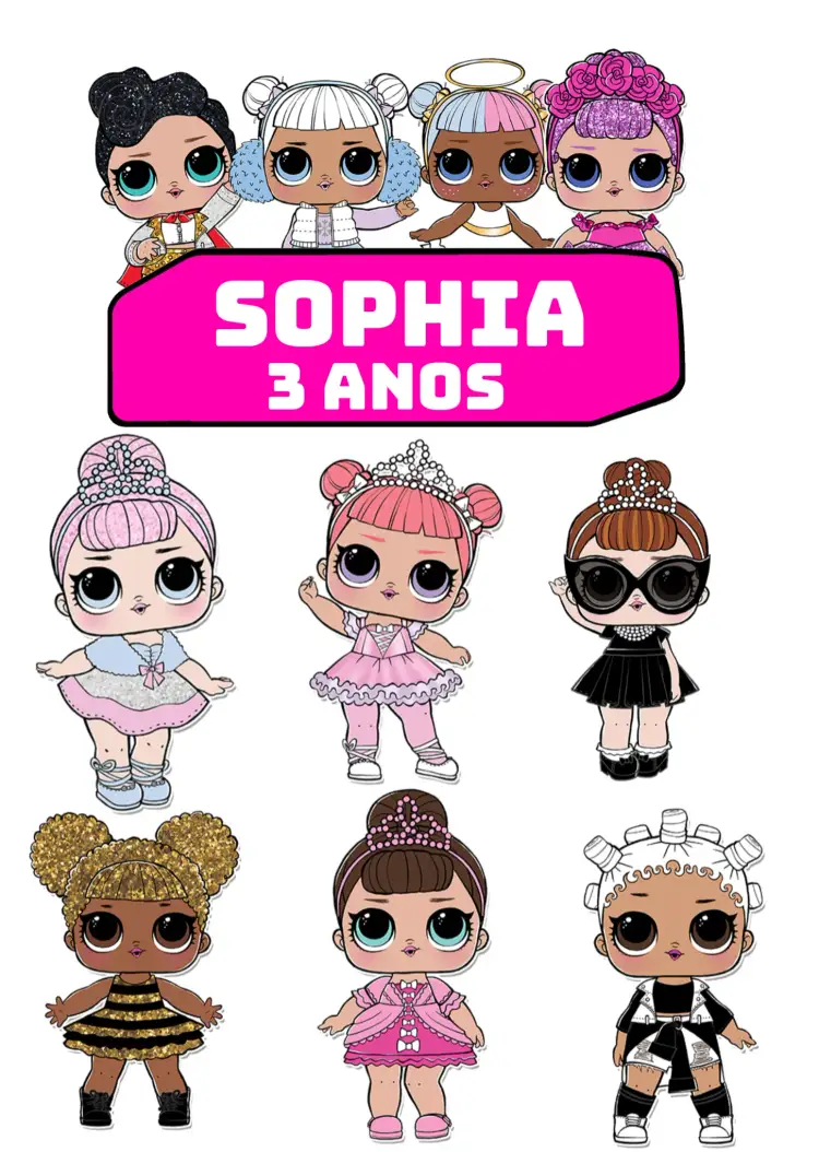 Convite Topo De Bolo Lol Surprise Boneca – tema Topo de bolo rosa, colorido, divertido, infantil, moderno