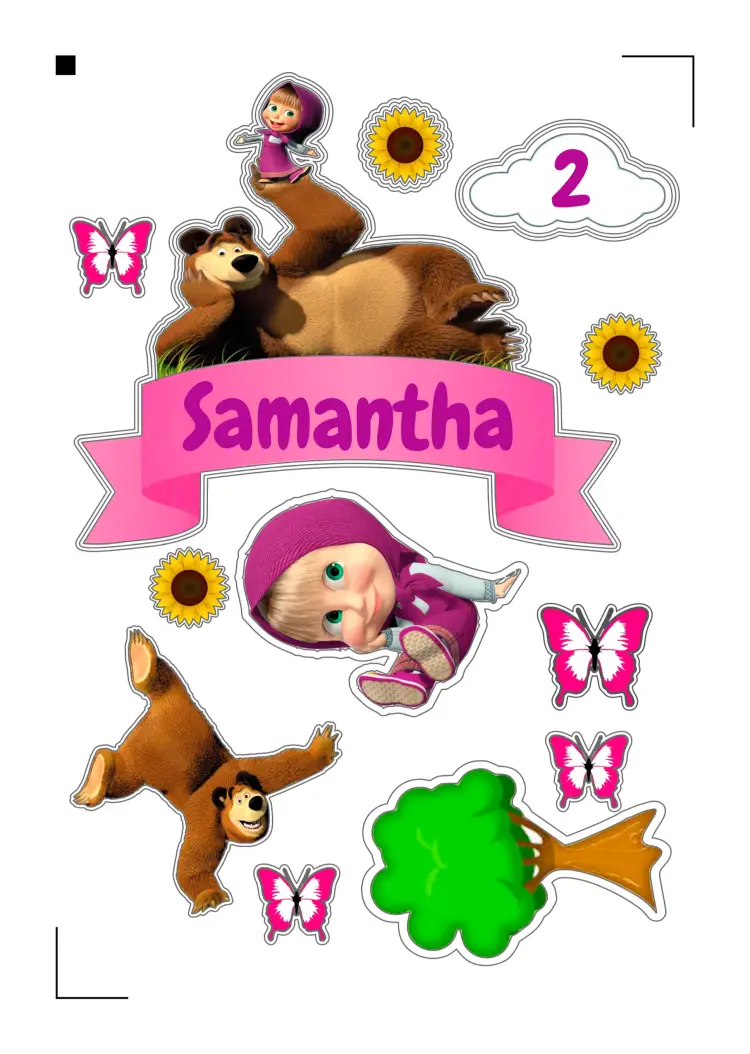 Convite Topo De Bolo Masha E O Urso