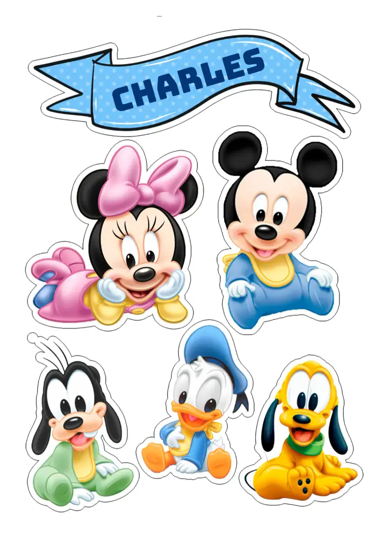 Convite Topo De Bolo Mickey E Minnie Baby Imprimir – tema Topo de bolo colorido, divertido, infantil, lúdico, mágico