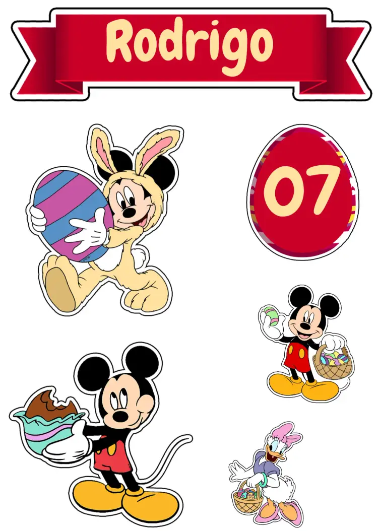 Convite Topo De Bolo Mickey Mouse Amarelo – tema Topo de bolo Colorido, Infantil, Temático, Festivo, Divertido, Cartoon