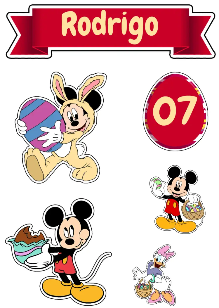 Convite Topo De Bolo Mickey Mouse Amarelo